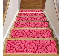 Stair Treads Non Slip 15 Pack 8" X 30" Stair Treads for Wooden Steps, Washable Self Adhesive Stair Runners Stain Resistant Stair Carpet for Kids, Elders and Dogs, Brain