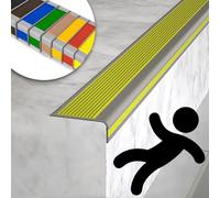 Stair Treads Non Slip,Indoor Non-Slip Stair Step Transition Strip, Flexible Rubber Stair Edge Protector,Stair Nosing Guard Strip,Children To Walk The Stairs Safely, for Indoor & Outdoor Stair Steps(Ye