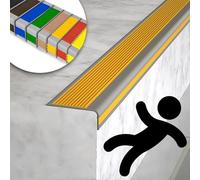 Stair Treads Non Slip,Indoor Non-Slip Stair Step Transition Strip, Flexible Rubber Stair Edge Protector,Stair Nosing Guard Strip,Children To Walk The Stairs Safely, for Indoor & Outdoor Stair Steps(Or