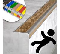 Stair Treads Non Slip,Indoor Non-Slip Stair Step Transition Strip, Flexible Rubber Stair Edge Protector,Stair Nosing Guard Strip,Children To Walk The Stairs Safely, for Indoor & Outdoor Stair Steps(Me