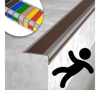 Stair Treads Non Slip,Indoor Non-Slip Stair Step Transition Strip, Flexible Rubber Stair Edge Protector,Stair Nosing Guard Strip,Children To Walk The Stairs Safely, for Indoor & Outdoor Stair Steps(Br