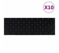 Stair Treads Rubber 10pcs Black 25x75cm Non-Slip 4mm Indoor Outdoor Safety Grip