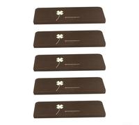 Stair Treads, Self-Adhesive Stair Treads 5-Pack Glow In The Dark, Non-Slip Mats Safety Indoor Wooden Step Protection Dark Brown(Four-leaf clover)