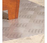 Stair Treads Silver Aluminium 40x40cm Square Checker Plate 4pcs Indoor/Outdoor.
