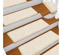 Stair Treads White 15pcs 65x21x4cm 100% Polypropylene Needle-Punched NonSlipWarm