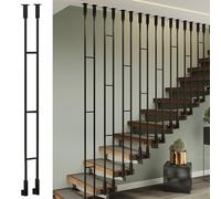 Staircase Balusters Low/ High, Modern Stair Baluster Indoor Stairway Guardrail Columns for Villa/ Hotel/ Home Living Room Slope Stairs, Black/ Gold/ White, L Shape(Pack of 1 black,81.3cm/32in/2.7ft)