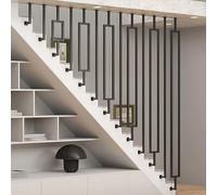 Staircase Balusters Steps, Floor Side to Ceiling Mount L-Shaped Handrail, Stair Railing Post Non-Slip Guardrails for Balcony Apartments Villas Attic Porch(Straight Pipe,135cm(4.4ft))