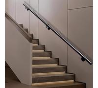 Staircase Banister Handrail for Stairs Indoor Outdoor Steps, 1m 120cm 1.5m 250cm 3m Stair Railing Safety Hand Rails for Wall Mounted Stairway Handrail, Black(20ft/600cm)