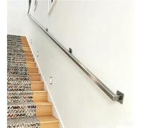 Staircase Banister Railing Support Rod, 60cm 1m 1.5m 2.8m 2.5m 3.9m 4.5m 6m Silver Wall Mounted Non-Slip Handrails Complete Kit, Silver Balustrade Safety Grab Bar(6.6ft/2m)