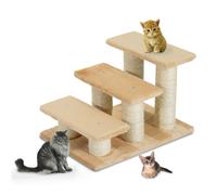 PawHut Pet Steps Portable Cat Dog Little Older Animal Easy Climb Stairs Assistance Cream