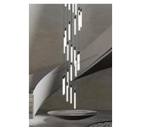 Staircase Chandeliers for The Living Room Will Ceiling Fixture Glass Hanging Lamp Pendant (Neutral Light Black,20 Heads)