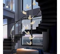 Staircase Chandeliers LED For Entryway Living Room High Ceiling Lamp Acrylic Butterfly Large Ceiling Pendant Lights Lighting Fixture Modern Dining Room Hallway Lights(Size:13-LED,Color:white light)