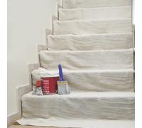 Staircase Cotton Dust Sheets for Decorating Size 24ft X 3ft Sheets for Home Decor, Cover Stairways, Floor, Runner and Corridors - Cotton Twill Dust Sheet Protector Roll for Painting,Dust and Dirt (1)
