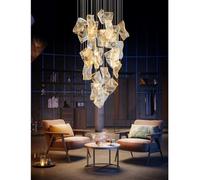 Staircase Dining Hall Decoration Duplex Building Large Postmodern And Luxurious Living Room Creative Nordic Fixtures(Size:8 heads,Color:Neutral light