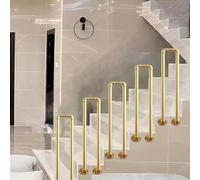 Staircase Hand Rail, Side Mount U-Shaped Stair Railing, Wrought Iron Handrail with Grab Bar Kit, Guardrail for Loft Outdoor Garden Villa, Round Tube Hand Railing,1PCS(Size:2.13ft/6