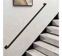 Staircase Handrail for Indoor Stairs, Black Metal Iron Square Pipe Stair Hand Rail for Steps, 1ft-20ft Long Safety Banister(4ft/120cm)