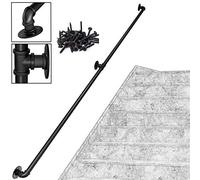 Staircase Handrail Rail Banister Kit,Complete Kit Stair Parts for Indoor and Outdoor Safety Railing Rail Support for The Elderly Kids/120Cm(4Ft)
