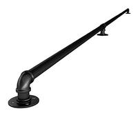 Staircase Handrail Rail Banister Kit,Metal for Indoor Stairs and Outdoor Steps Railing Brackets Black Matte Wrought Iron Lead Direct to Stairwell/210Cm(7Ft)