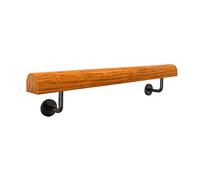 Staircase Handrail Rail Banister Kit,Non-Slip Solid Wood Complete Kit Stair Railings Rails Home Against The Wall Indoor Loft Elderly Corridor Support Rod/140Cm/55Inch