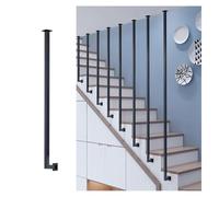 Staircase Handrail with Installation Kit, Square Balusters Columns, Iron Railing Posts for Lofts/Hotel/Villas/Apartments Stairs Steps Decor(Black-Square,170cm/67in)