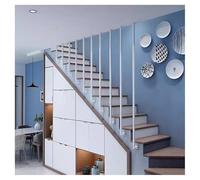 Staircase Handrail with Installation Kit, Square Balusters Columns, Iron Railing Posts for Lofts/Hotel/Villas/Apartments Stairs Steps Decor(White-Square,105cm/41.3in)