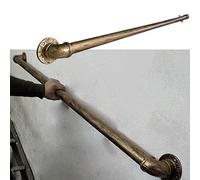 Staircase Handrail with Wall Mount Supports, Round Corner Rustic Gold-Copper Stair Hand Rail Kit,1 2 3 4 5 6 Metres Stairs Railing for Indoor Outdoor Decoration,9.2ft/280cm