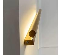 Staircase Handrails with LED Lighting, Stair Hand Railing Kit Body Sensor Wall Light Double-Sided Luminescence for Stairway, Hallways, Villa Aisle(Gold,3m/9.84ft)