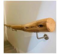 Staircase Handrails with Rail Brackets, Rustic Natural Solid Wooden Barrier-Free Stair Rail Kit, Indoor Loft Elderly Railings, Safety Banister Hand Support Rod