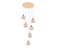 Staircase Multi Lights Chandelier Crystals Duplex Building Long Dropping Pendant Light Villa Hollow Living Room Small Apartment Loft Rotating Large Chandelier