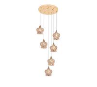 Staircase Multi Lights Chandelier Crystals Duplex Building Long Dropping Pendant Light Villa Hollow Living Room Small Apartment Loft Rotating Large Chandelier