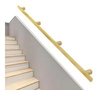 Staircase Railing Banister Hand Rails, 30cm - 600cm Handrails for Stairs with Gold Metal Wrought Iron Wall Support, Stairs Handrail - Complete Kit(13.1ft/400cm)