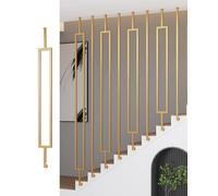 Staircase railings, Interior Staircase Balusters Iron, Modern Stair Spindles Guardrail Pole, Square Decorative Railing for Attic(B,125cm(49 1/4"))