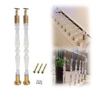 Staircase railings, Stair Spindles 2 Pack Clear Acrylic Balusters with Mounting Hardware, Deck/Staircase Railing Baluster(Gold,80cm(31 1/2"))