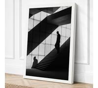 Staircase Solitude Minimalist Canvas Wall Art Print 18x12 Inch (46 x 30 cm)