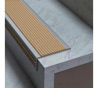 Staircase Step Treads Vinyl Rubber Stair Nosing Tape,Stair Edge Protector,Anti Slip Step Trim,Stair Nose Molding Staircase Tread Stair Treads Easy Installation Stair Edging(Earthy yellow,6 * 3cm*30m)