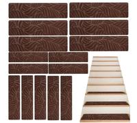 Staircase Step Treads - Wooden Steps Non Slip Carpet Mat,Indoor Staircase Runner Non-Skid Safety Rug for Kids Elders Pets Dogs Home Patio
