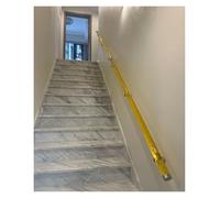 Staircase Transparent Acrylic Handrail, Clear Crystal Stair Hand Railing with Silver Brackets & End Caps, 3ft/4ft/5ft/6ft/10ft/12ft/14ft/20ft Indoor Stair Handrails Complete Kit for Walls(Yellow,50cm(