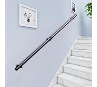 Staircases Railing Handrails for Outdoor Steps or Indoor Stair,Wall Mount Hand Rails with Metal Wrought Iron Brackets,80cm 100cm 120cm 150cm 180cm 250cm(2ft/60cm)
