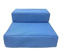 Stairs access steps 2-step Cat/dog Stair High-density Sponge Detachable Washable Pet Sofa (Size: 46 × 39 × 20cm) pet dog (Color : Blue)