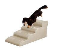 Stairs Access Steps 4 Steps Dog Stairs To Get On High Bed For Cat And Pet Steps At Home Or Portable Travel,load 50kg Pet Dog Ramps (Color : White)