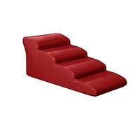 Stairs Access Steps 4 Steps Dog Stairs to Get On High Bed for Cat and Pet Steps at Home Or Portable Travel,Load 50kg Pet Dog Ramps (Color : Red)