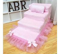 Stairs access steps Pet Climbing Supplies Dog Stairs/steps High-density Sponge Washable Handmade (multiple Colors) pet dog (Color : Pink, Size : 80×40×40cm)