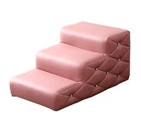 Stairs Access Steps Pet Dog Sponge Ladder Bed Small and Medium Mat Ramps(Pink,Height 33cm)