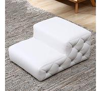 Stairs access steps Pet Dog Stairs PU + High Rebound Sponge Step Ladder Waterproof Breathable And Wear Resistant pet dog (Color : White three)