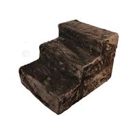 Stairs access steps Pet Supplies Fabric + E1 Environmental Protection Sheet Assembling A Three-step Cat/dog Stair, Bearing 40KG(Brown)