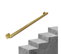 Stairs Banister Handrail Black/White/Gold Square Pipe Balusters, Handrails for Staircase for Outdoor Steps or Indoor Stairs Railing, Metal Wrought Iron Wall Support Rod Complete kit ( Color : Gold , S