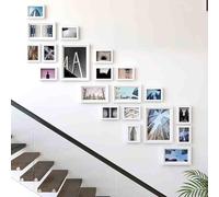 Stairs Decor Photo Frames,Photo Frame Wall Set,Solid Wood Combination Picture Frames,You Can Change Your Own Photo,For Gallery Photo Frame Collage Wall Or Desktop Display