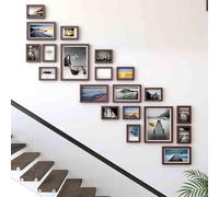 Stairs Decor Photo Frames,Photo Frame Wall Set,Solid Wood Combination Picture Frames,You Can Change Your Own Photo,For Gallery Photo Frame Collage Wall Or Desktop Display