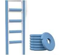 Stairs footpad sponge mats with cushioning foam strips to reduce and provide safety protection on ladders and furniture edges (blue)
