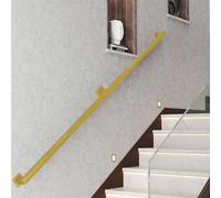 Stairs Handrail Banister Industrial Iron Pipe Hand Railing Wall Mounted Support Step Baluster Handrail Indoor Outdoor Non-Slip Grab Rail, Gold(13ft/3.9m)